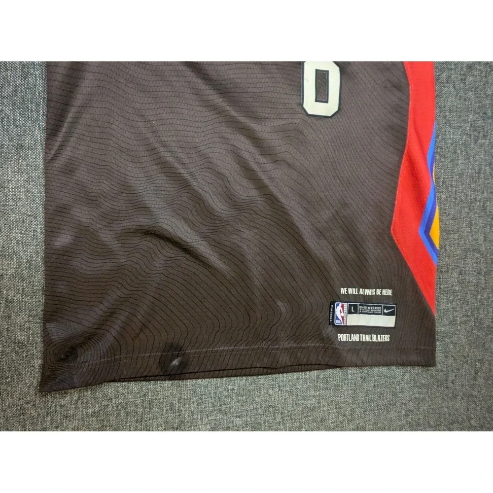 Damian Lillard 2020-21 Portland Trailblazers City Nike Dri Fit Yourh Jersey L